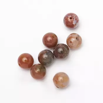 Бусина агат моховой шарик 8-8,5 мм (1 шт)