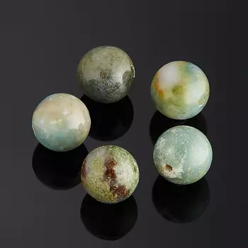 Бусина агат моховой зеленый шарик 12-12,5 мм (1 шт)