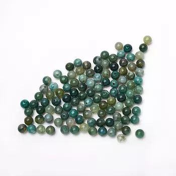 Бусина агат моховой зеленый шарик 6-6,5 мм (1 шт)