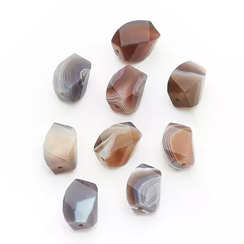 Бусина агат серый 9*14 мм огранка (1 шт)