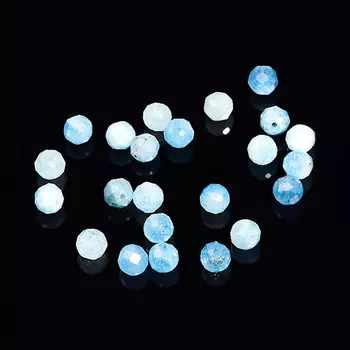 Бусина аквамарин шарик 3-3,5 мм огранка (1 шт)