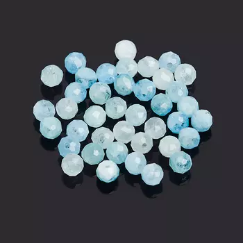 Бусина аквамарин шарик 3,5-4 мм огранка (1 шт)