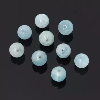 Бусина аквамарин шарик 5,5-6 мм (1 шт)