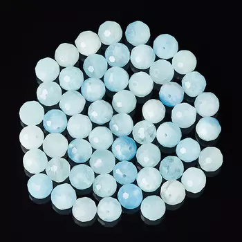 Бусина аквамарин шарик 7 мм огранка (1 шт)