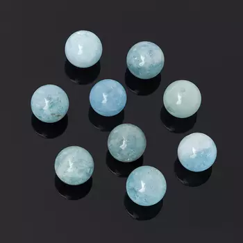 Бусина аквамарин шарик 8,5-9 мм (1 шт)