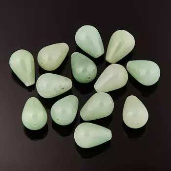 Бусина авантюрин зеленый капля 10*14 мм (1 шт)