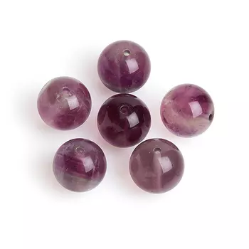 Бусина флюорит фиолетовый шарик 10-10,5 мм (1 шт)