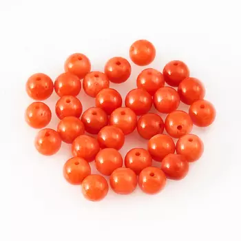 Бусина коралл оранжевый шарик 5 мм (1 шт)