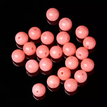 Бусина коралл розовый шарик 5-5,5 мм (1 шт)