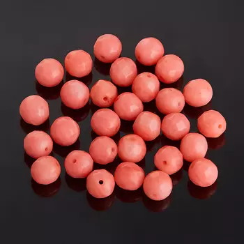 Бусина коралл розовый шарик 6 мм огранка (1 шт)