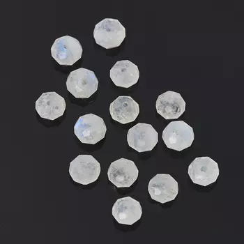 Бусина лунный камень (адуляр) сплюснутый шар 6 мм огранка (1 шт)