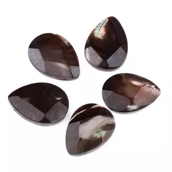 Бусина перламутр коричневый капля 18*25 мм огранка (1 шт)