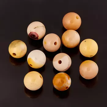 Бусина яшма мукаит бежевый шарик 10,5 мм (1 шт)