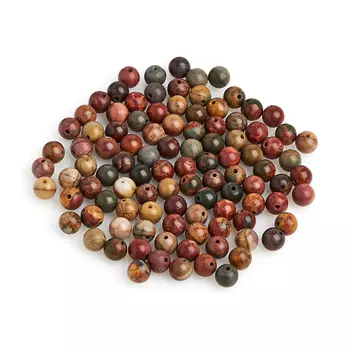 Бусина яшма пестроцветная шарик 6,5-7 мм (1 шт)