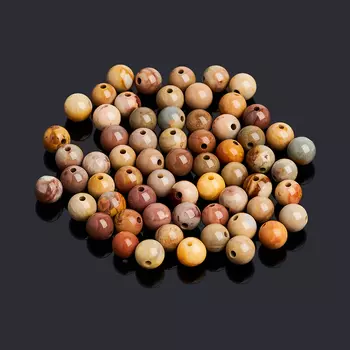 Бусина яшма пестроцветная шарик 6 мм (1 шт)