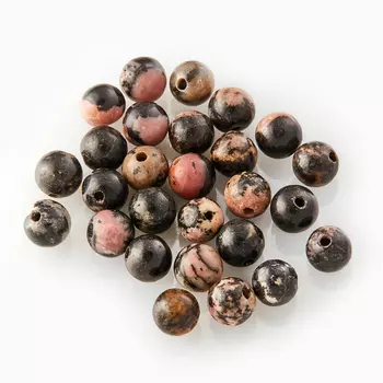 Бусина родонит черный шарик 4,5-5 мм (1 шт)