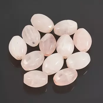 Бусина розовый кварц бочонок 10*14 мм (1 шт)