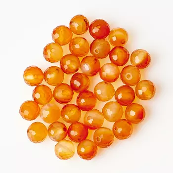 Бусина сердолик шарик 8 мм огранка (1 шт)