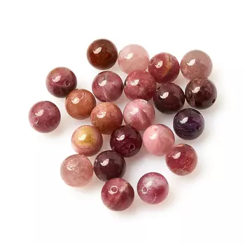 Бусина турмалин розовый (рубеллит) шарик 8-8,5 мм (1 шт)