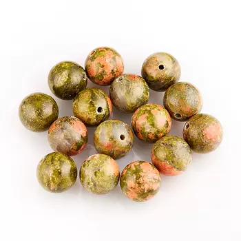 Бусина унакит шарик 10-10,5 мм (1 шт)