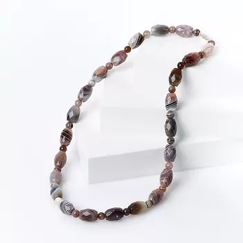 Бусы агат серый огранка 50 см