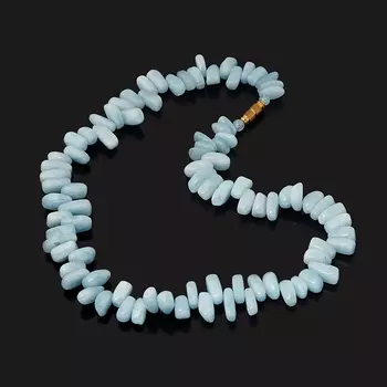 Бусы аквамарин (биж. сплав) 45 см