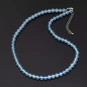 Бусы аквамарин (биж. сплав) 6 мм 44 см (+7 см)