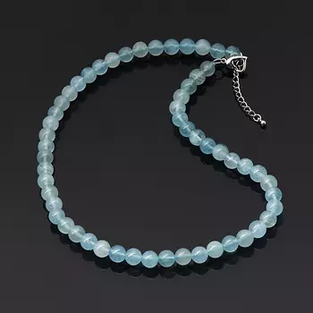 Бусы аквамарин (биж. сплав) 8 мм 44 см (+5 см)