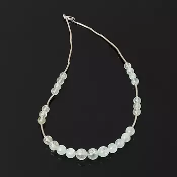 Бусы аквамарин (биж. сплав) (колье) 46 см