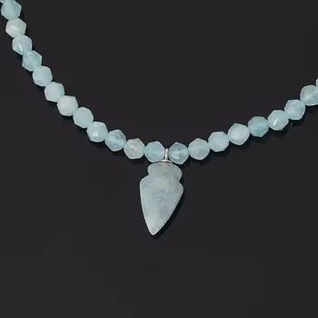 Бусы аквамарин (биж. сплав) огранка 4 мм 40 см (+3 см)