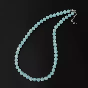 Бусы аквамарин (биж. сплав) огранка 6 мм 46 см (+4 см)