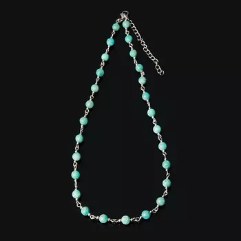 Бусы амазонит (биж. сплав, сталь хир.) 6 мм 45 см (+7 см)