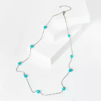 Бусы амазонит (биж. сплав, сталь хир.) (цепочка) длинные 8 мм 74 см (+7 см)