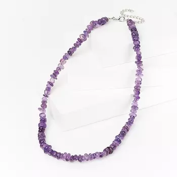 Бусы аметист 47 см (+7 см) (биж. сплав)
