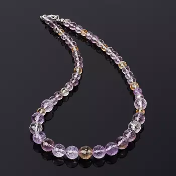 Бусы аметист, аметрин, цитрин (биж. сплав) 45 см