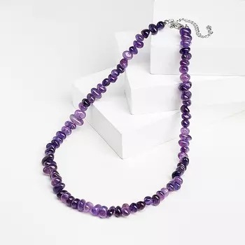 Бусы аметист (биж. сплав) 45 см (+7 см)