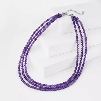 Бусы аметист (биж. сплав) 4 мм 43 см (+7 см)