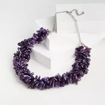 Бусы аметист (биж. сплав) 52 см (+7 см)