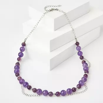 Бусы аметист (биж. сплав) (колье) 48 см (+7 см)