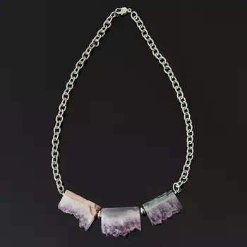 Бусы аметист (биж. сплав) (колье) 52 см