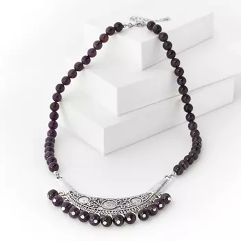 Бусы аметист (биж. сплав) (колье) 8 мм 46 см (+7 см)