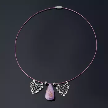 Бусы аметист (биж. сплав) (колье) огранка 45 см