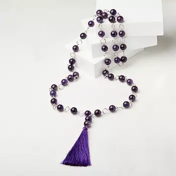 Бусы аметист (биж. сплав) (сотуар) длинные 10 мм 80 см