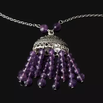 Бусы аметист (биж. сплав, сталь хир.) (цепочка) длинные 76 см
