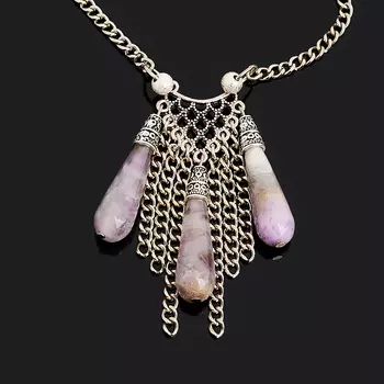 Кулон аметист (сталь хир., биж. сплав)