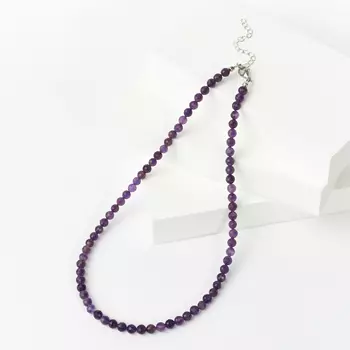 Бусы аметист (биж. сплав, сталь хир.) огранка 8 мм 44 см (+7 см)