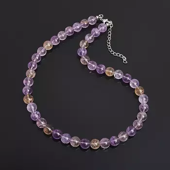 Бусы аметрин (биж. сплав, сталь хир.) 10 мм 46 см (+7 см)