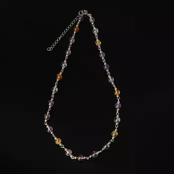 Бусы аметрин (биж. сплав, сталь хир.) 7 мм 45 см (+7 см)