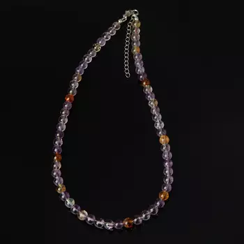 Бусы аметрин (биж. сплав, сталь хир.) 7 мм 46 см (+7 см)