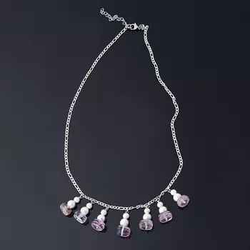 Бусы аметрин (биж. сплав, сталь хир.) (колье) огранка 12 мм 55 см (+7 см)